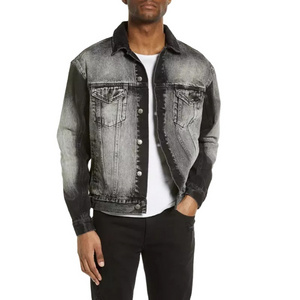 OEM 2024 Black Color Faded New Arrival Premium Quality Wholesale Street Wear In Bulk Custom Denim Jackets For Men