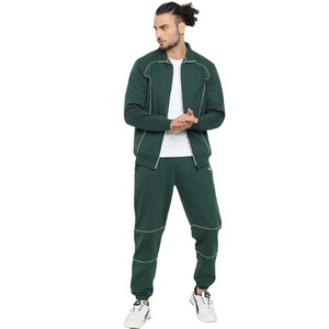 Winter Zipper Custom Logo Green Premium Slim Fit Fashion New Design High Quality Sports Men Tracksuits