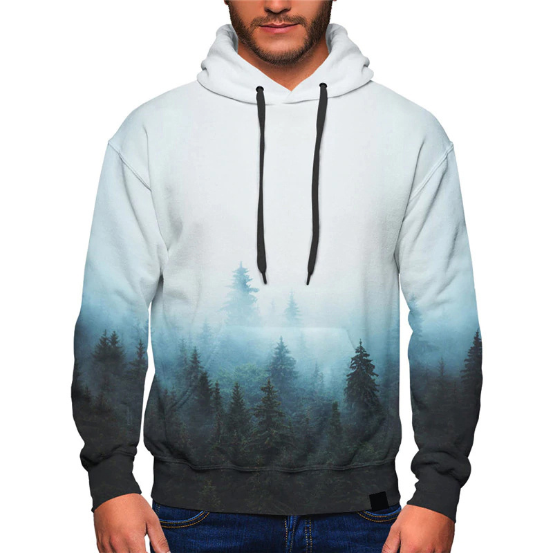 Colorful Pullover Men's Lightweight High Performance Fleece sublimation fade colors Hoodies with Pockets