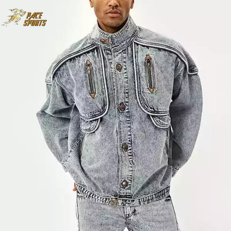 OEM 2024 Black Color Faded New Arrival Premium Quality Wholesale Street Wear In Bulk Custom Denim Jackets For Men