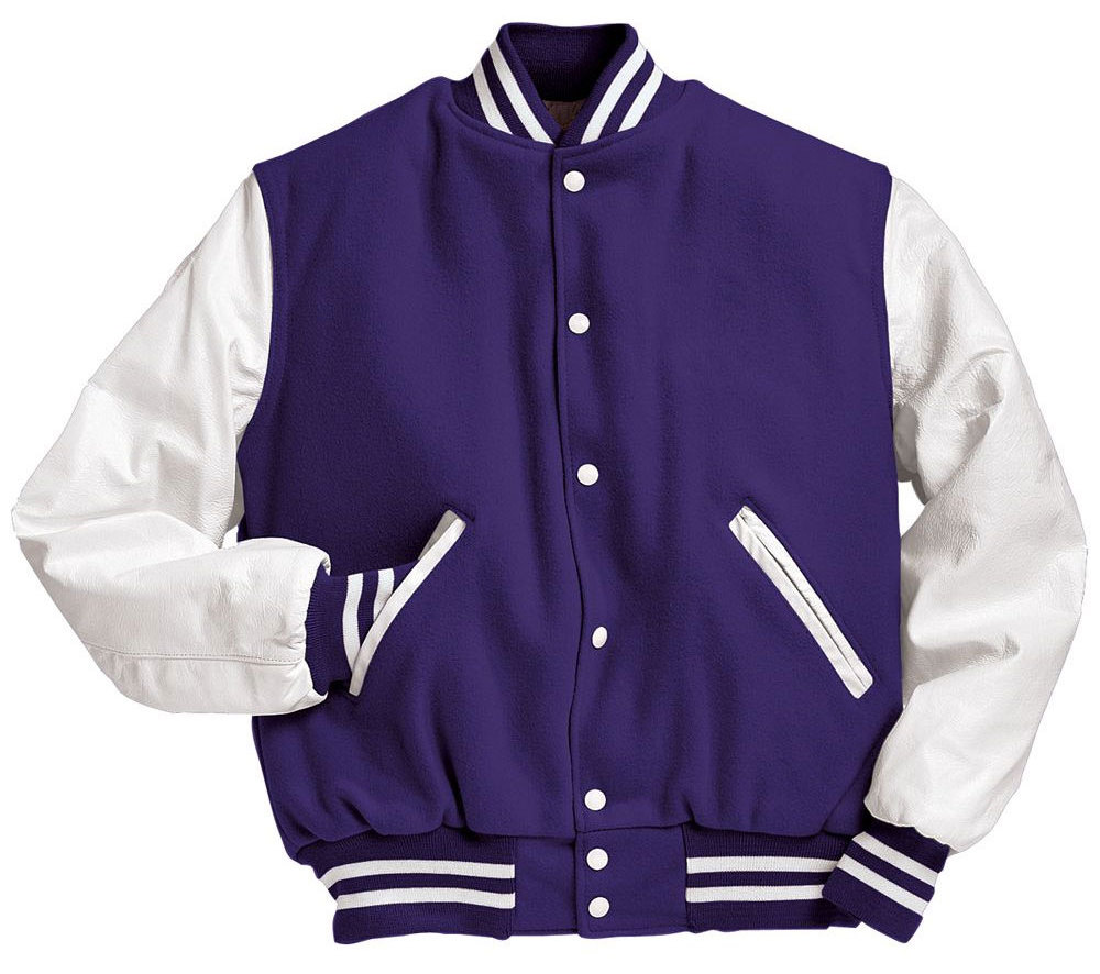 Custom chenille embroidery leather sleeve baseball letterman jacket for men