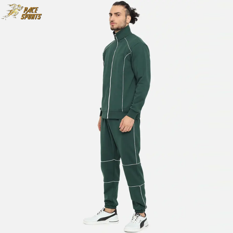 Winter Zipper Custom Logo Green Premium Slim Fit Fashion New Design High Quality Sports Men Tracksuits