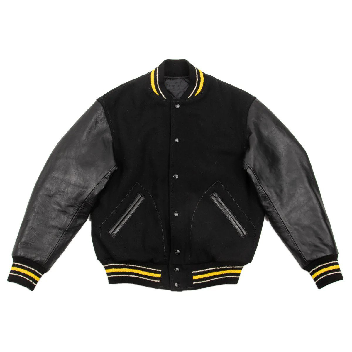 Custom chenille embroidery leather sleeve baseball letterman jacket for men