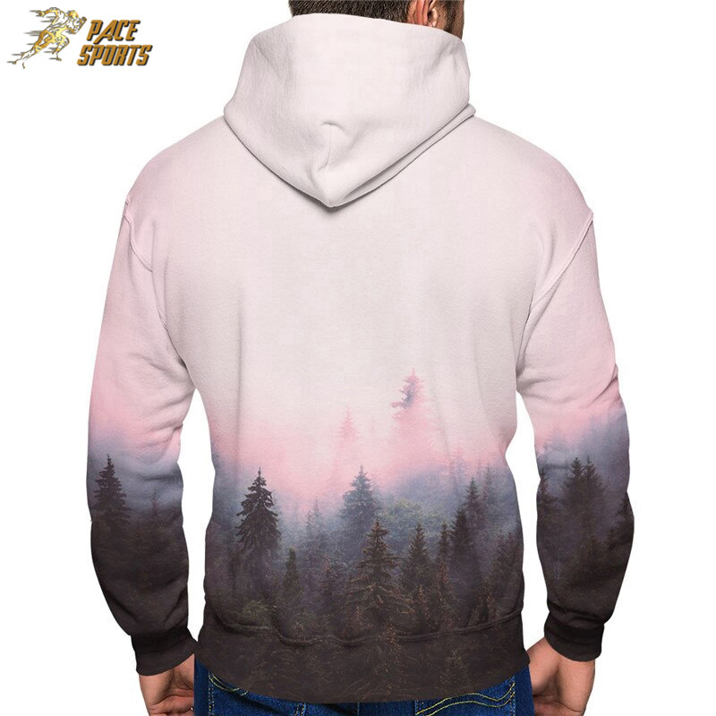 Colorful Pullover Men's Lightweight High Performance Fleece sublimation fade colors Hoodies with Pockets