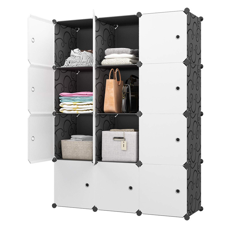 Portable Large Cube Storage Bookshelf Toy Organizer 12 Cubes Cabinet Shelving Wardrobe