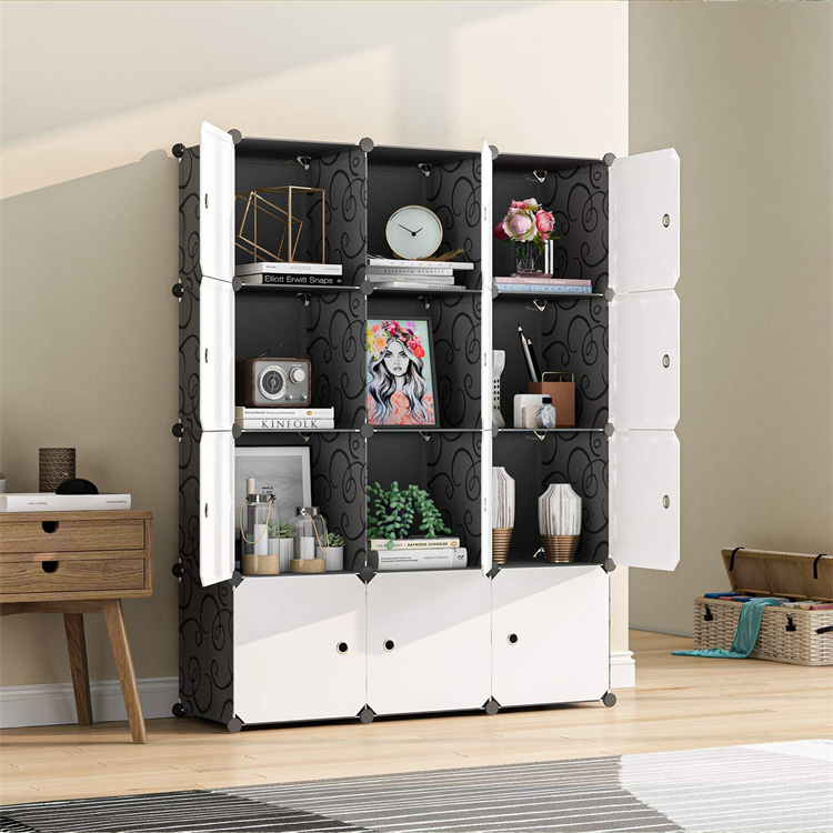 Portable Large Cube Storage Bookshelf Toy Organizer 12 Cubes Cabinet Shelving Wardrobe