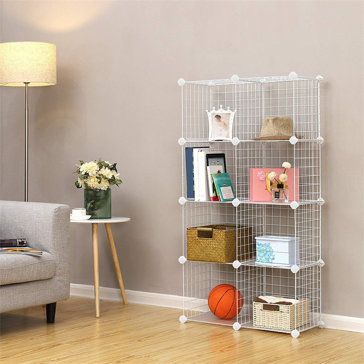 Modern Dormitory Bedroom Household Coat Rack Cabinet Shoe Rack Organizer 9 Cubes Storage With Plastic Mat