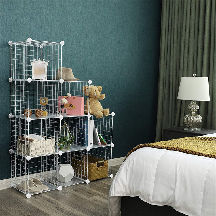 Modern Dormitory Bedroom Household Coat Rack Cabinet Shoe Rack Organizer 9 Cubes Storage With Plastic Mat