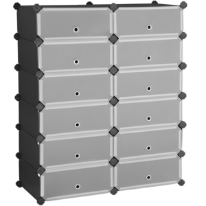 2022 Hot Selling New Design Modern 6-Tier 12 Cubes Shoe Rack with Doors