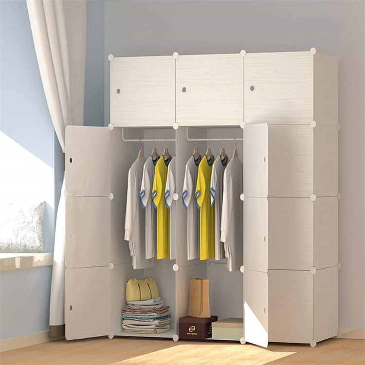 2023 Factory Portable Closet Wardrobe, Closet Storage Organizer with Shelves and Cover for Hanging Clothes, Non-Woven Fabric