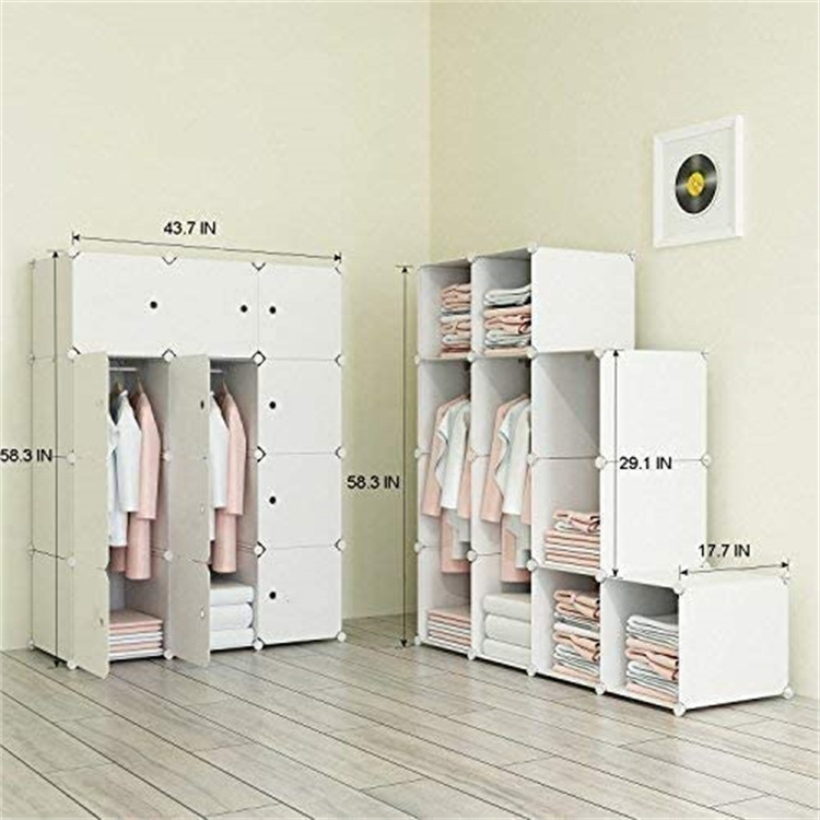 2023 Factory Portable Closet Wardrobe, Closet Storage Organizer with Shelves and Cover for Hanging Clothes, Non-Woven Fabric