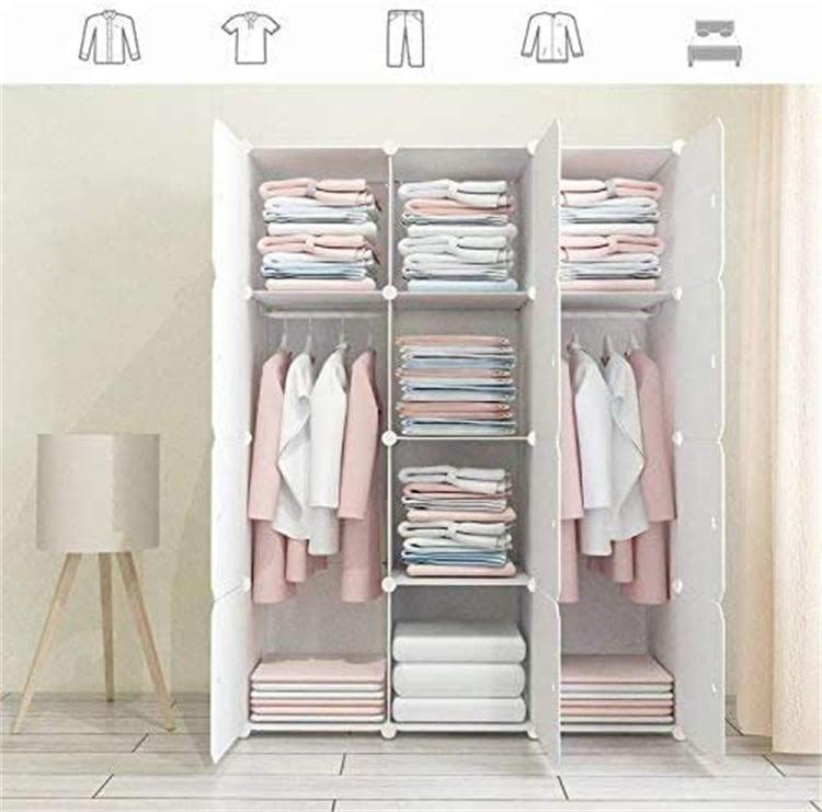 2023 Factory Portable Closet Wardrobe, Closet Storage Organizer with Shelves and Cover for Hanging Clothes, Non-Woven Fabric