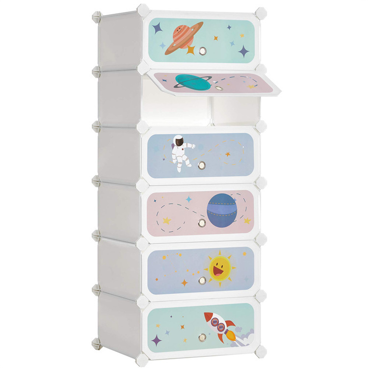 Custom DIY 6 Cubes Plastic Kids Shoe Rack Door Entry Shoes Rack Box Storage Cabinet