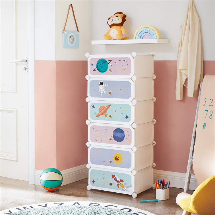 Custom DIY 6 Cubes Plastic Kids Shoe Rack Door Entry Shoes Rack Box Storage Cabinet