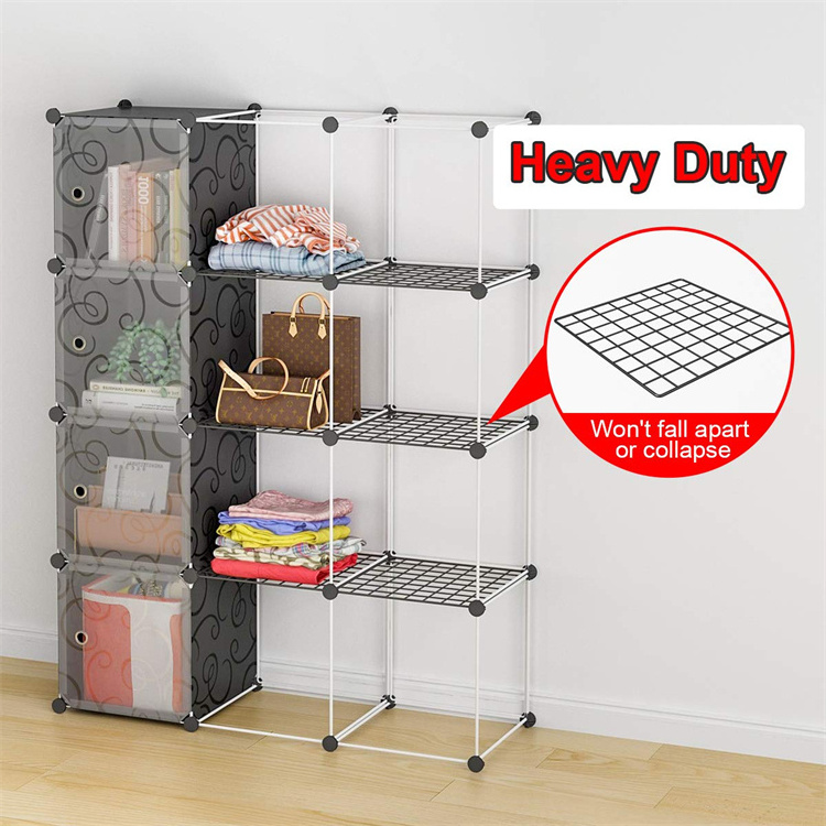 Custom DIY 12 Cubes Plastic Dresser Storage Cubes Plastic Bedroom Wardrobes Baby Closet