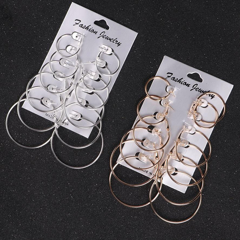 hoop earring big loop mixed earring circle silver jewellery no fading jewelry ear ring