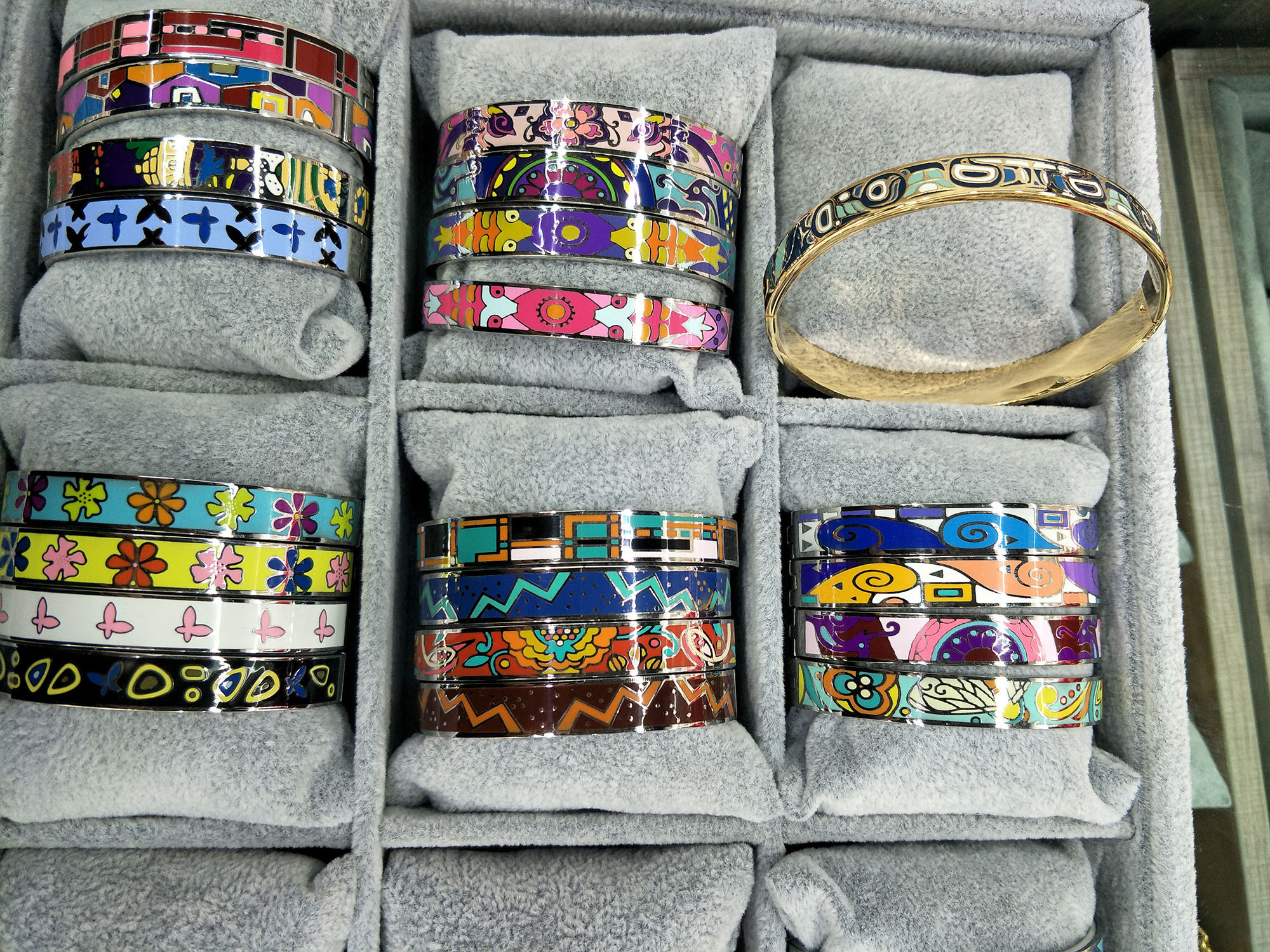 ethnic wide metal enamel cloisonne cuff bangle bracelet mixed assorted discount bangle wrist stainless steel bangle