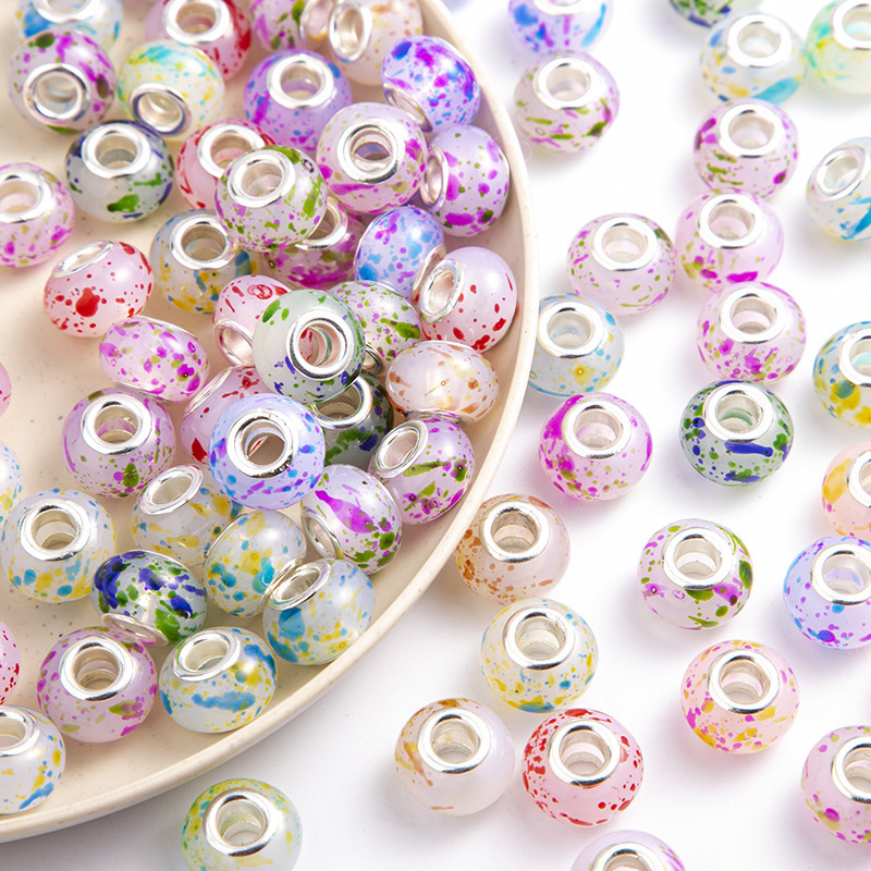 big hole crystal beads accessory murano glass bead jewelry component in discount