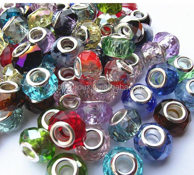 rhinestone crystal glass bead cheap discount cristal big hole bead jewelry findings