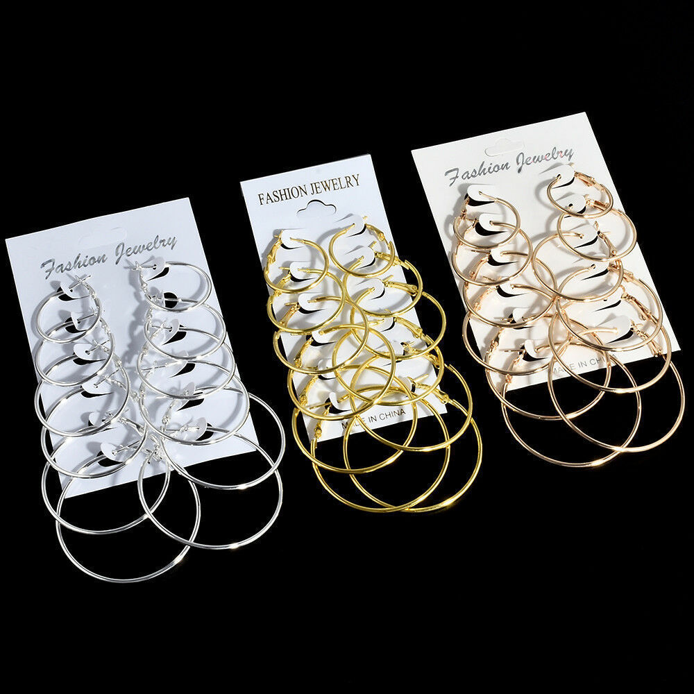 hoop earring big loop mixed earring circle silver jewellery no fading jewelry ear ring