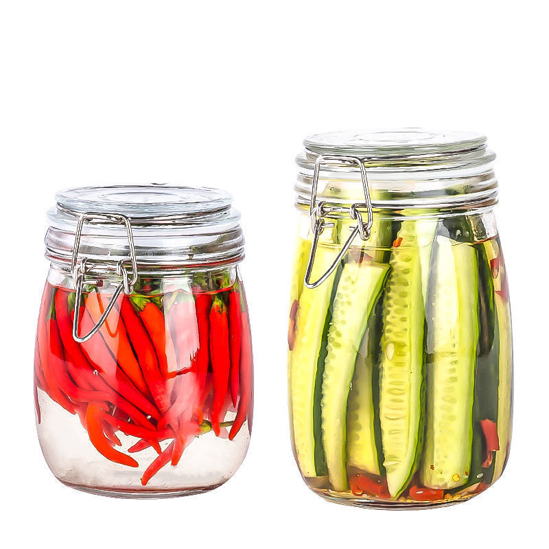 Best Selling Refillable Moisture-proof Swing Top Bottles Glass Food Storage Jar with Airtight Seal Flip Top Lid