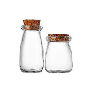 Mini Yogurt Glass jars with Cork Lids Glass Pudding jars Glass Containers with Lids Mason Jar Wedding Favors Honey Pot