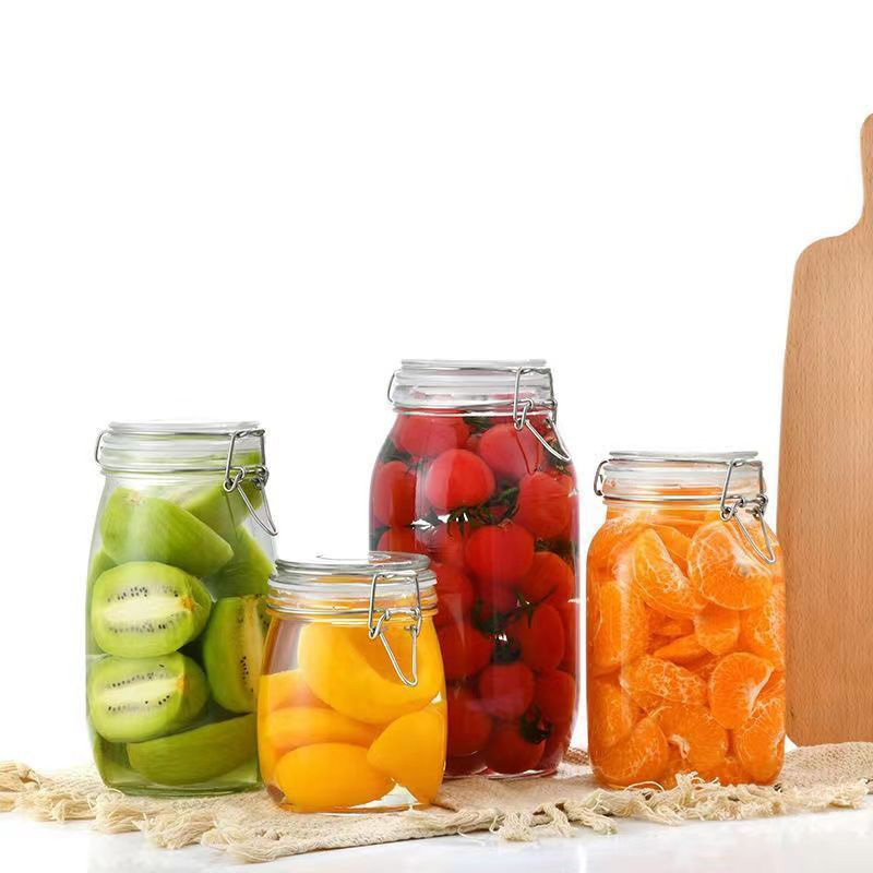 Best Selling Refillable Moisture-proof Swing Top Bottles Glass Food Storage Jar with Airtight Seal Flip Top Lid