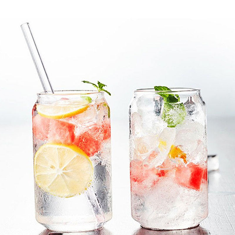 Clear Soda Pop Shaped Sublimation Mason Jar Glass Can cup Glass with Straw bamboo lid