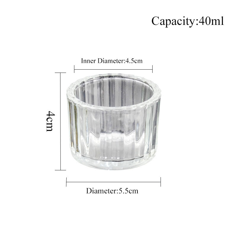 Wholesale Strip Ribbed Pleated Clear Custom Color Restaurant Votive Glass Candle Holder Container Jar Vessels