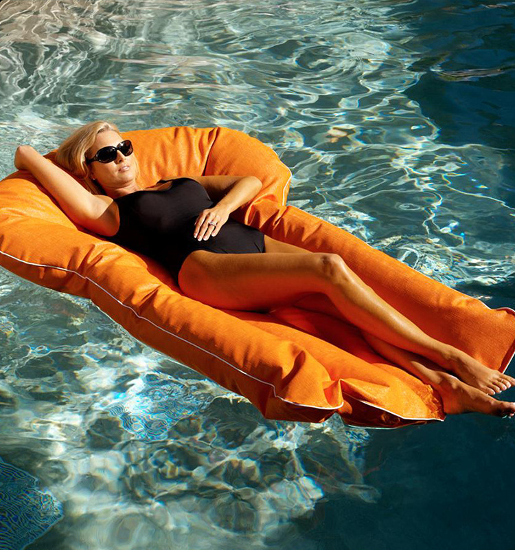 Floating Outdoor Modern Design Rectangle Waterproof Floating Bean Bag Bed Big Cushion Water Chair Pool Bean Bag