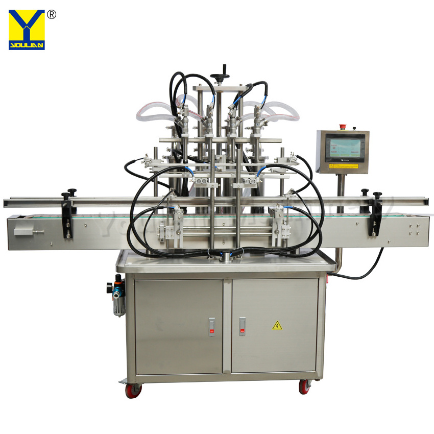 Liquid Filler Soda Water Bottling Filling Machine YT4T-4G Fully Automatic Pneumatic 500ml Silver Stainless Steel Plastic Machine