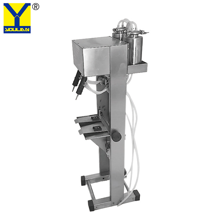 YT-2 Manual Double Head Perfume Filler Semi-automatic Pneumatic Liquid Vacuum Filling Machine Perfume Glass Making Machine