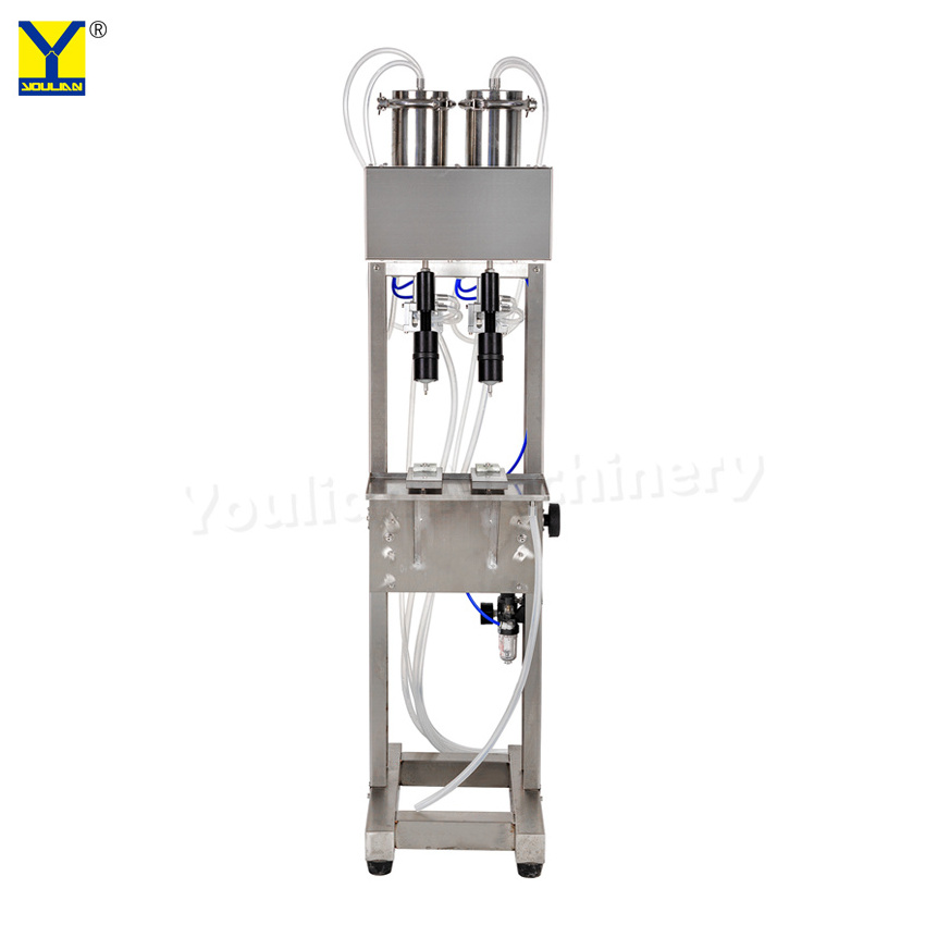 YT-2 Manual Double Head Perfume Filler Semi-automatic Pneumatic Liquid Vacuum Filling Machine Perfume Glass Making Machine