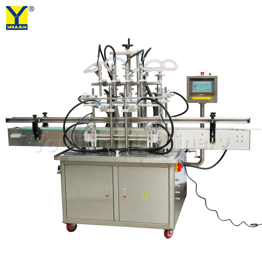 Liquid Filler Soda Water Bottling Filling Machine YT4T-4G Fully Automatic Pneumatic 500ml Silver Stainless Steel Plastic Machine