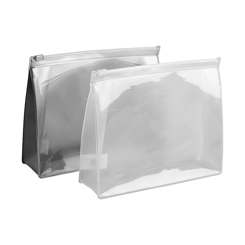 Clear Frosted Vinyl EVA Plastic Zipper Bag For Makeup Skin Care Promotion Set Packaging