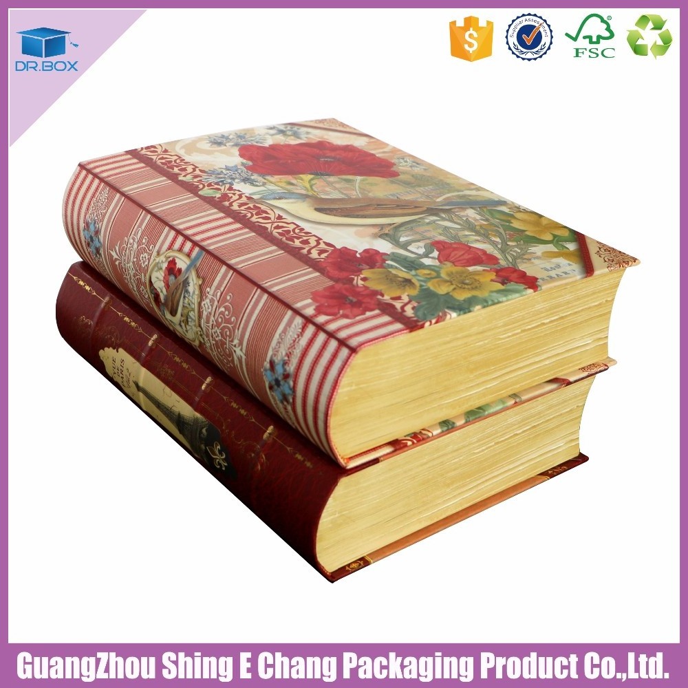 2019 new arrive Christmas Eco-friendly handmade fake book storage gift box wholesale decorative for book storage box