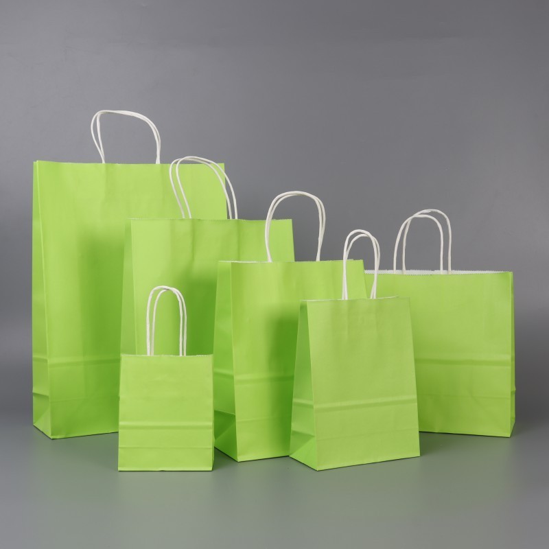 MOQ100 Custom Printing shopper packaging bag high quality kraft paper bags with handles