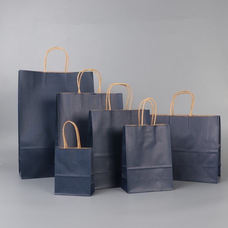 MOQ100 Custom Printing shopper packaging bag high quality kraft paper bags with handles