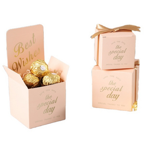 Small Candy Door Gift Packaging Paper Box Print Logo Baby Shower Wedding for Guests with Custom Rectangular Food Box JLZH-F45