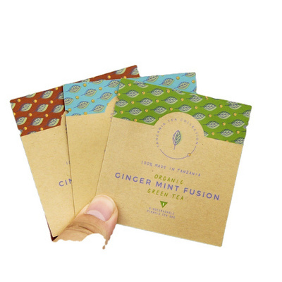 Three side seal Pouch heat seal mini kraft paper sachet Packaging Zipper Bag