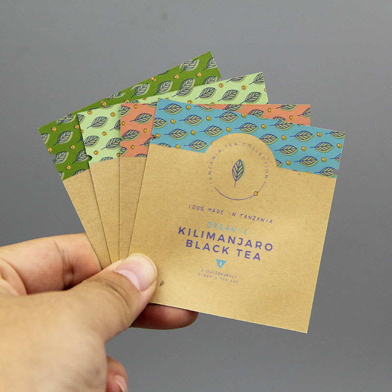 Waterproof biodegradable slimming green tea kraft paper sachet/cosmetic cream sample packaging