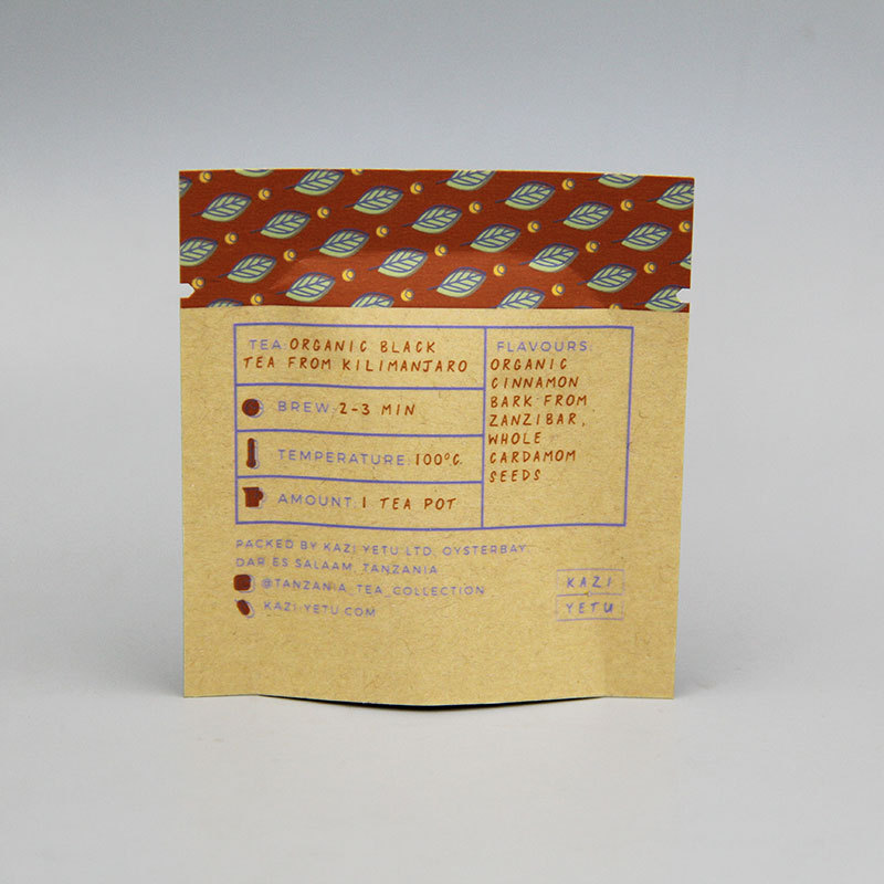 Waterproof biodegradable slimming green tea kraft paper sachet/cosmetic cream sample packaging