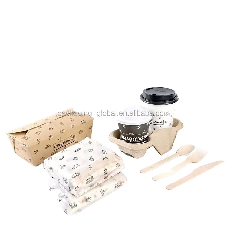 Kraft Paper Lunch Box Disposable Salad Box Food takeaway Packaging Box