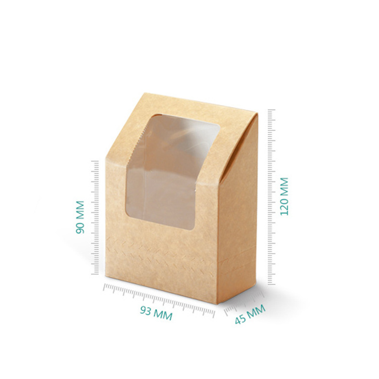 Natural kraft gable window box,Tuck-top tortilla packaging box with window