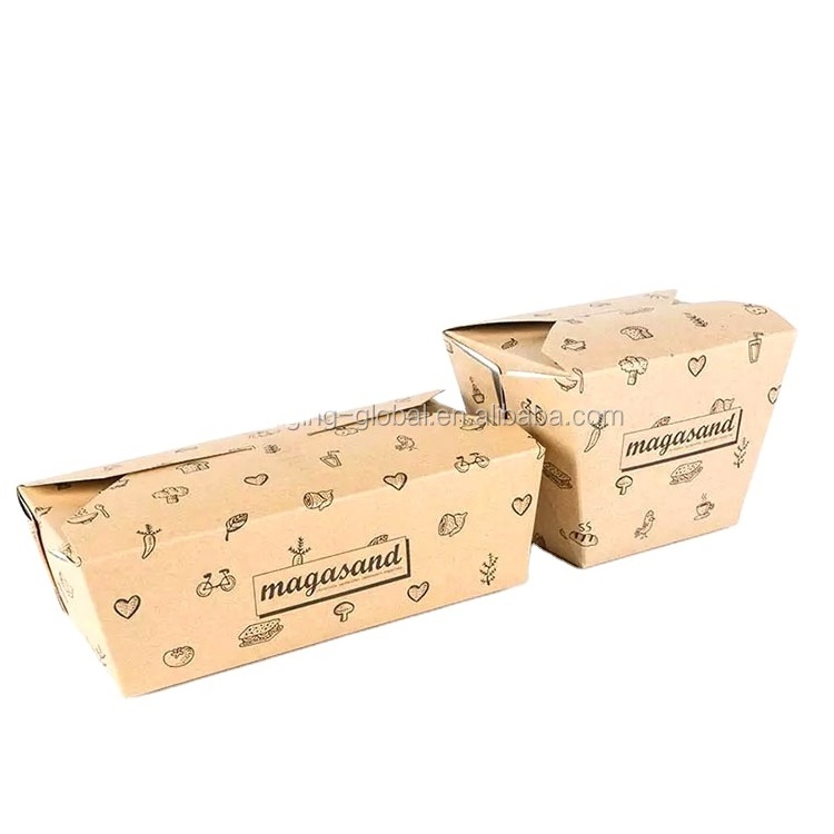 Kraft Paper Lunch Box Disposable Salad Box Food takeaway Packaging Box