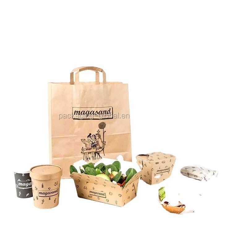 Kraft Paper Lunch Box Disposable Salad Box Food takeaway Packaging Box