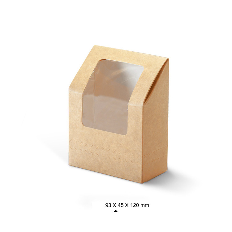 Natural kraft gable window box,Tuck-top tortilla packaging box with window