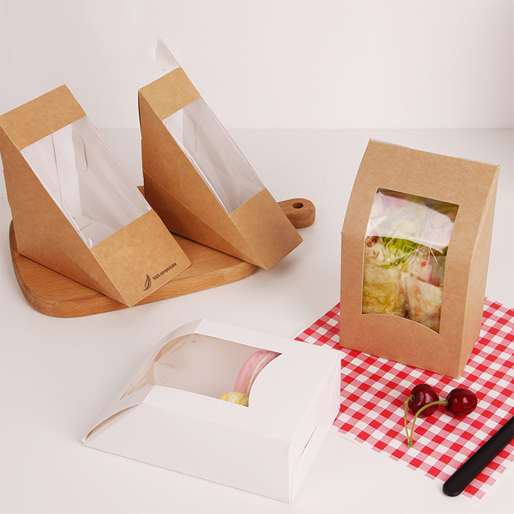 Natural kraft gable window box,Tuck-top tortilla packaging box with window