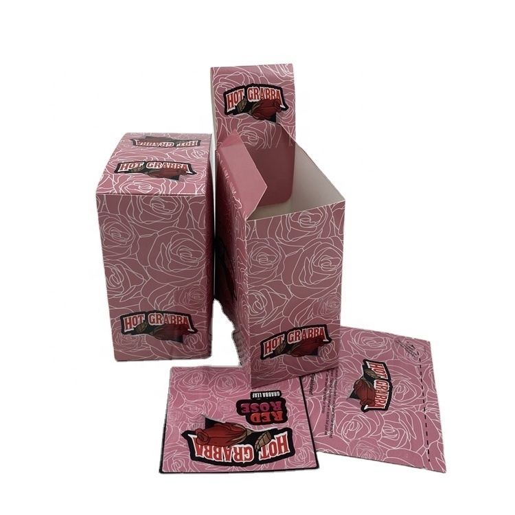 Custom Grabba Leaves Kraft Paper Boxes for Tobacco Leaf Packaging The Leaf paper box with package sachet