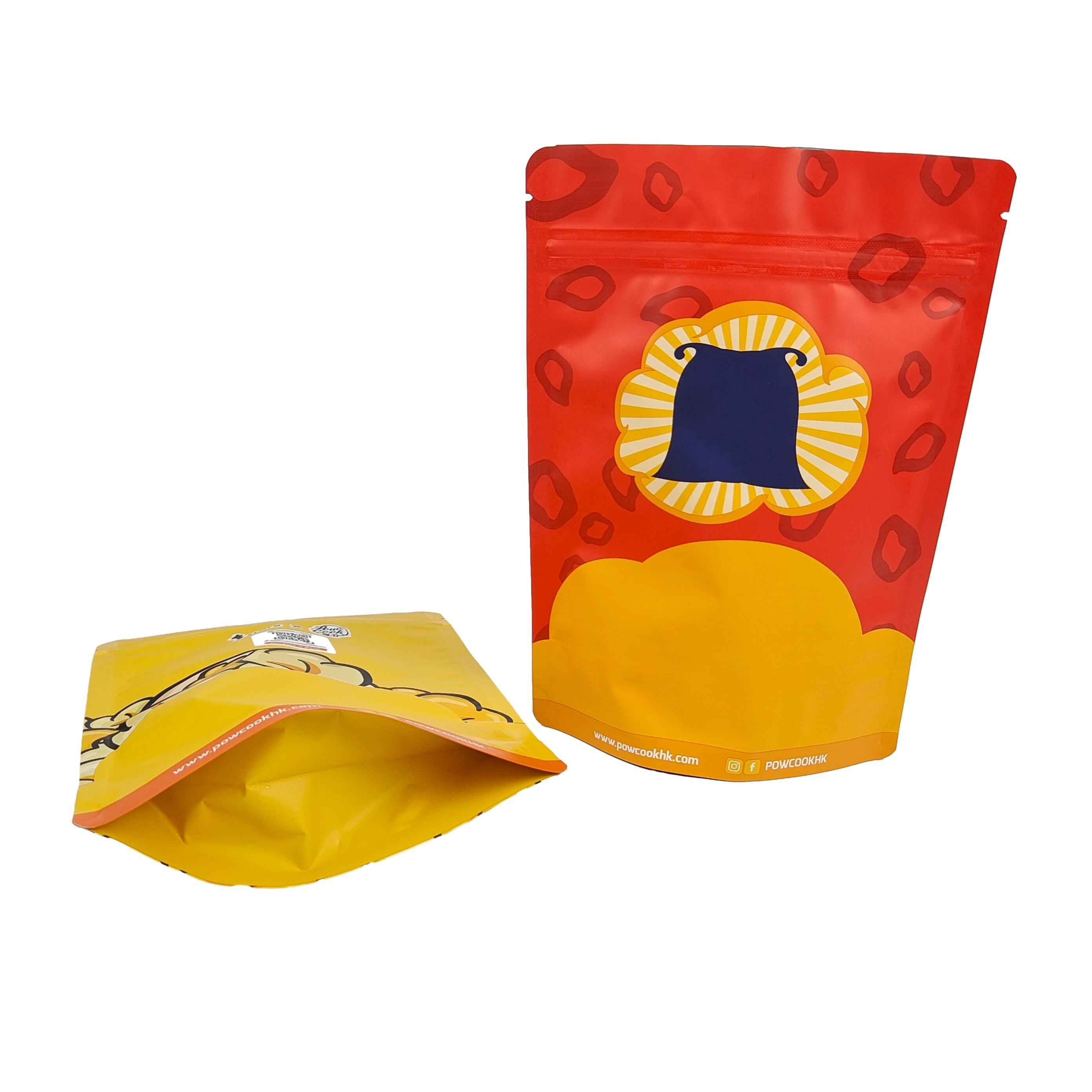 Customizable Moisture-Proof Stand up Pouch Heat Seal Ziplock Biodegradable Food Storage Aluminum Foil Food Package